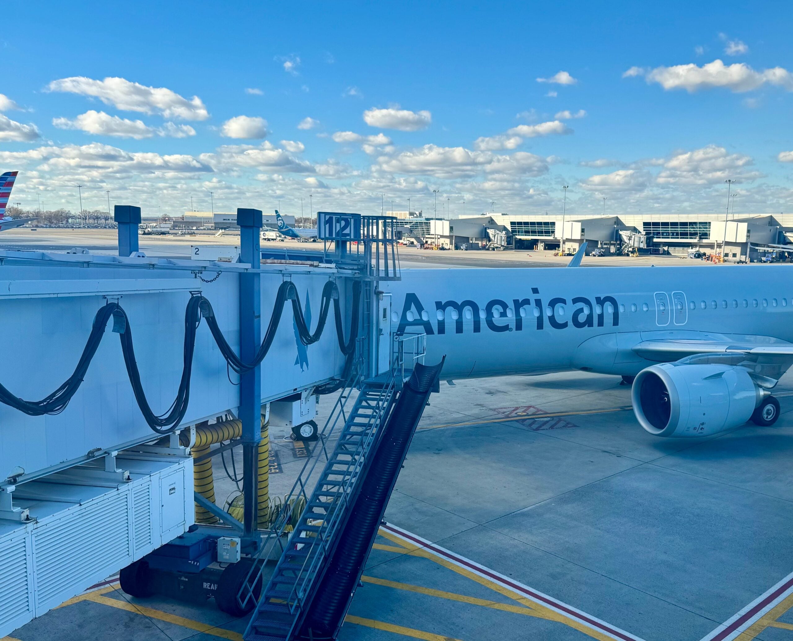 The American Airlines A321XLR at the gate at JFK.