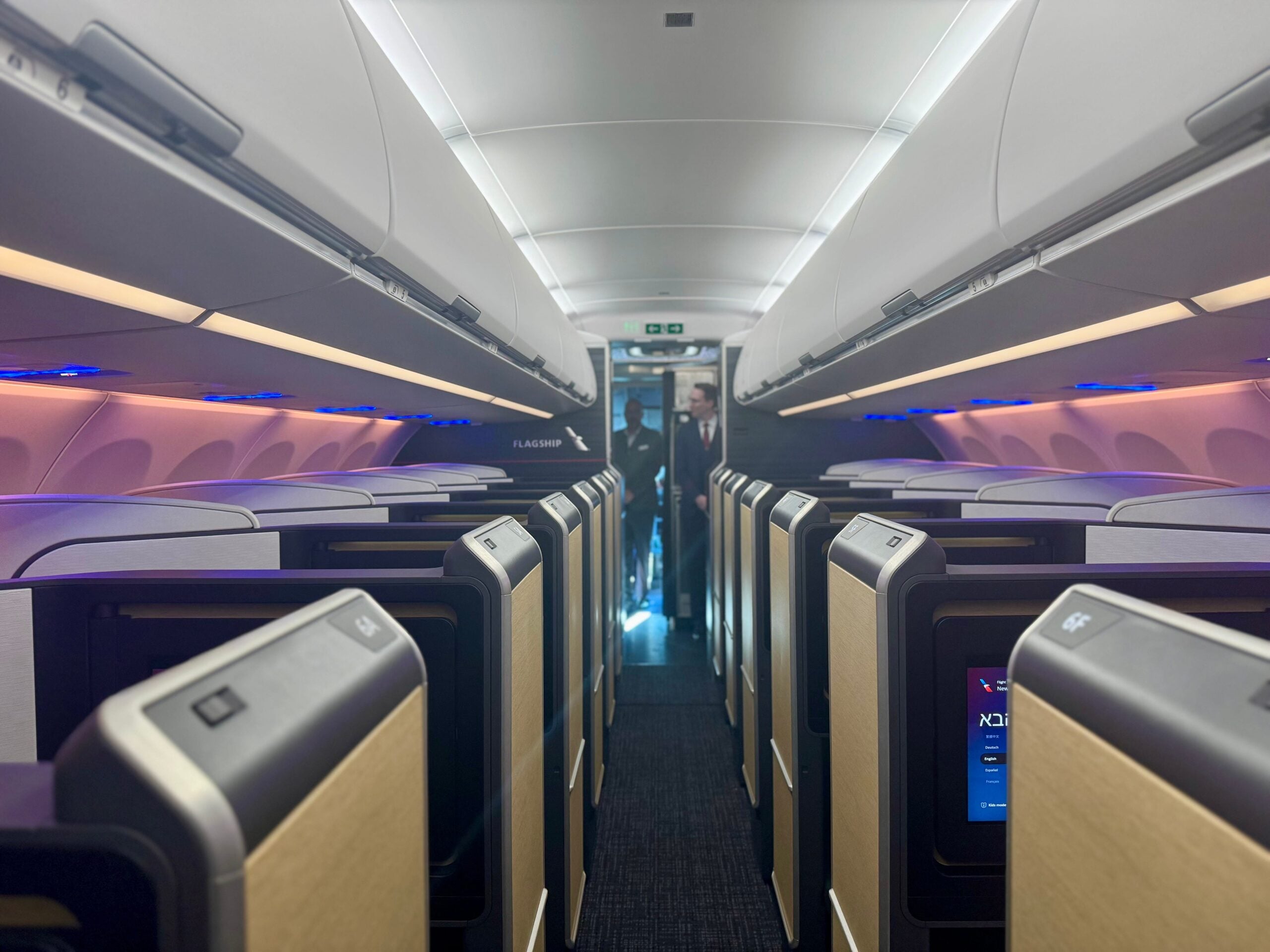 The business class cabin on American's A321XLR.