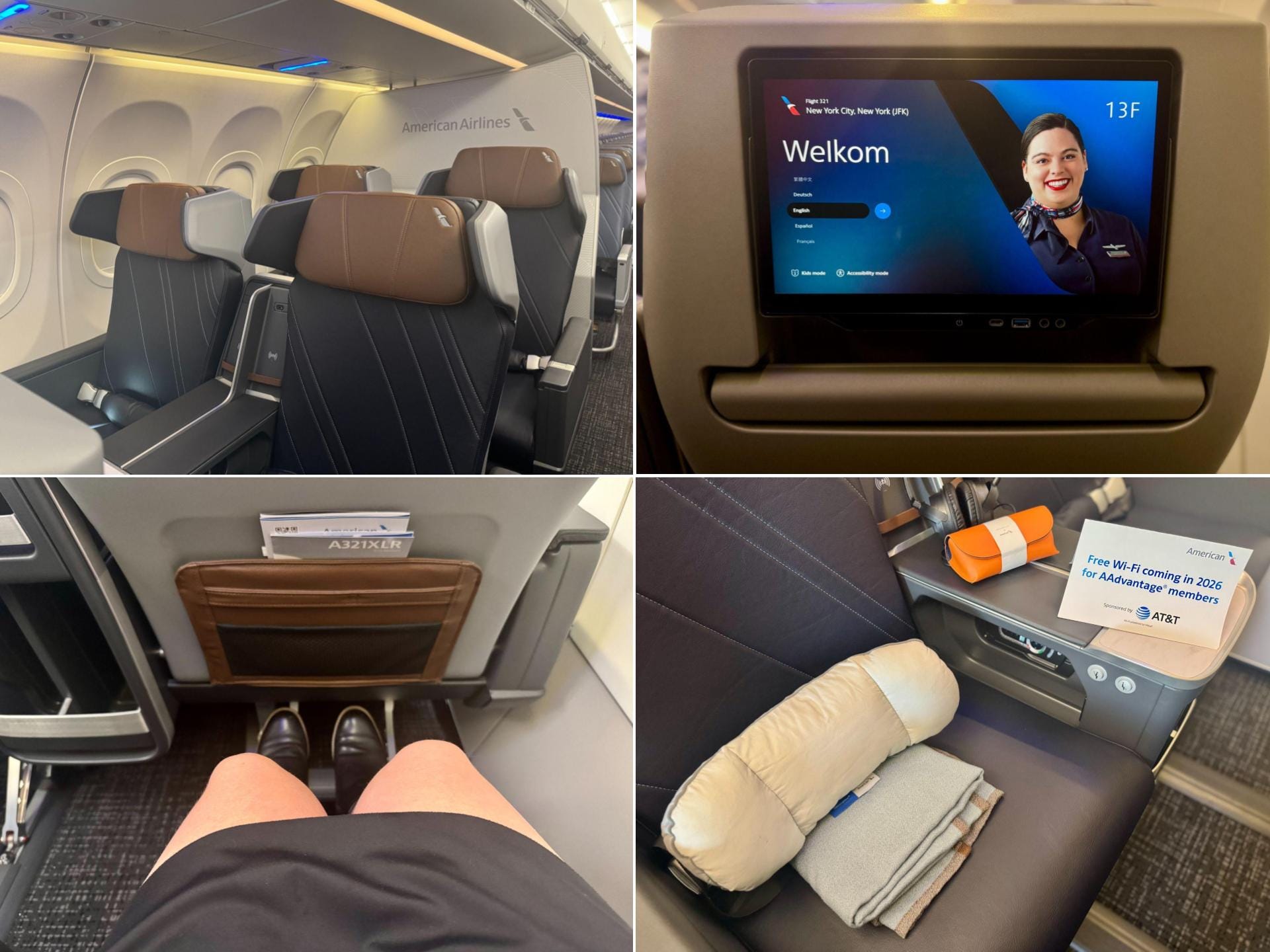 The premium economy cabin on American's A321XLR.
